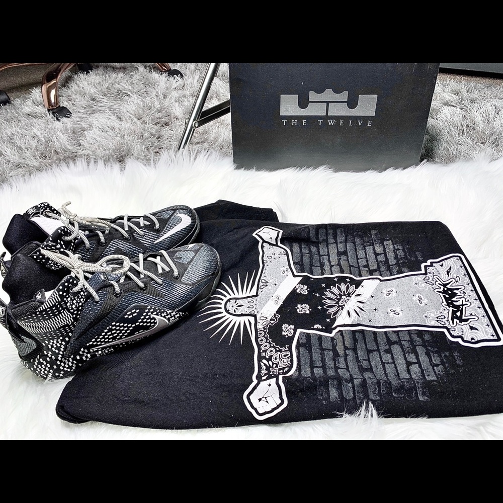 Lebron 12 Black History Month Shoes/Shirt Bundle